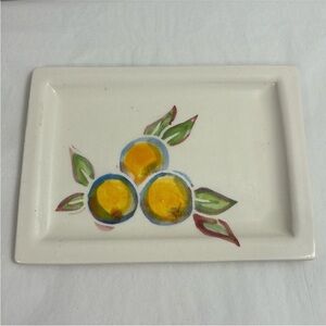 Vintage HANDMADE Canadian pottery ceramic tray serving dish trinket tray small